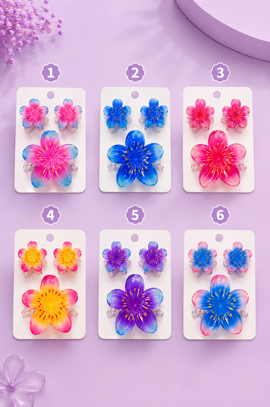 Set 3 ganchos orquídea tricolor