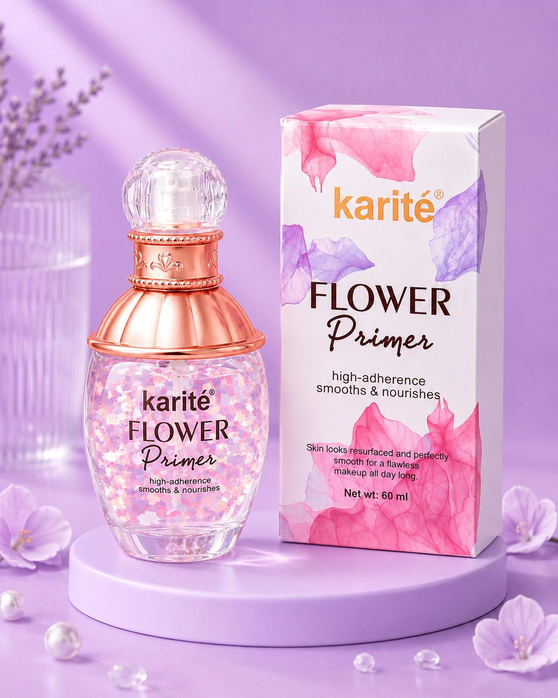 Primer facial con pétalos