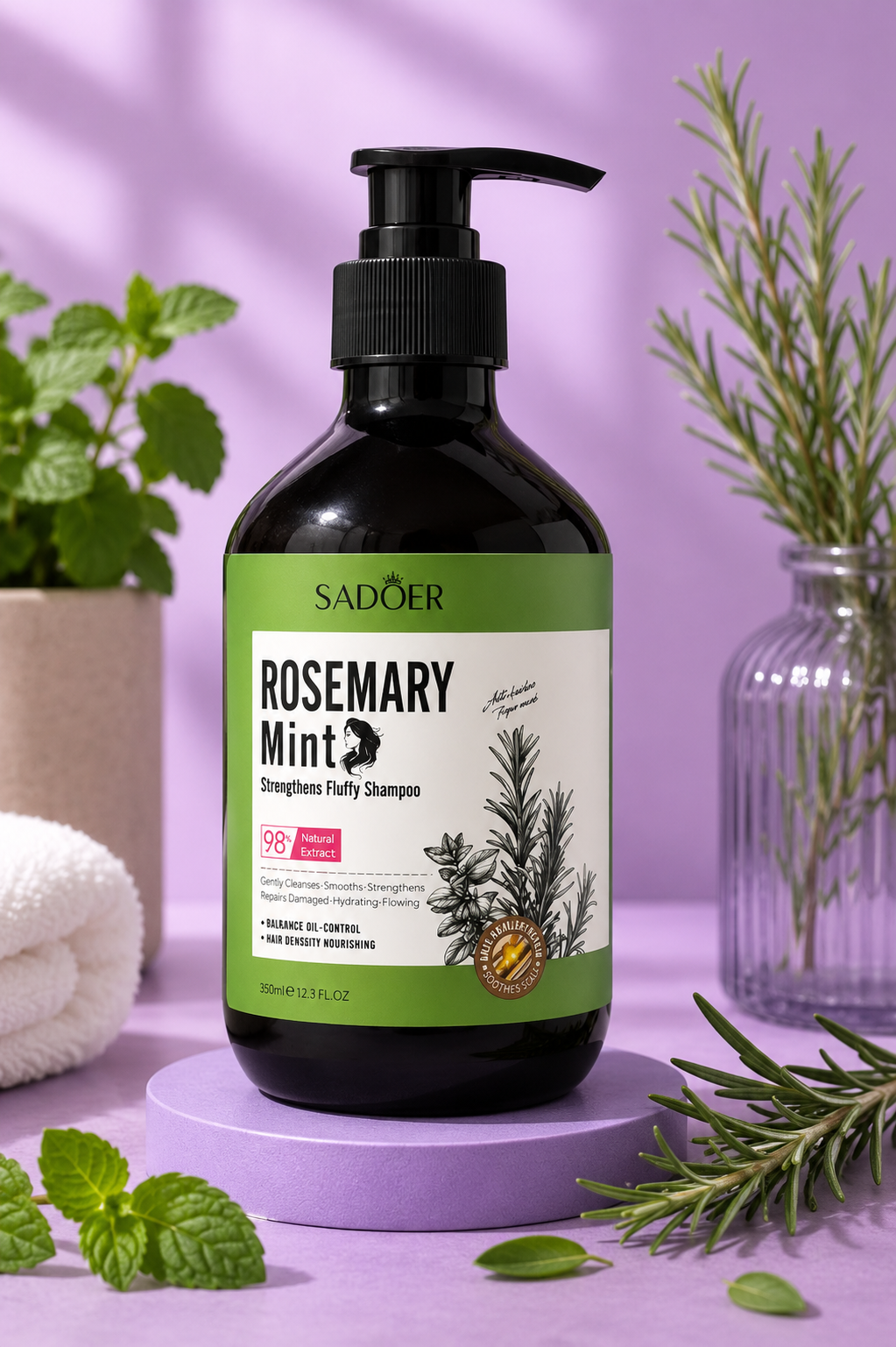 Shampoo a base de romero y menta