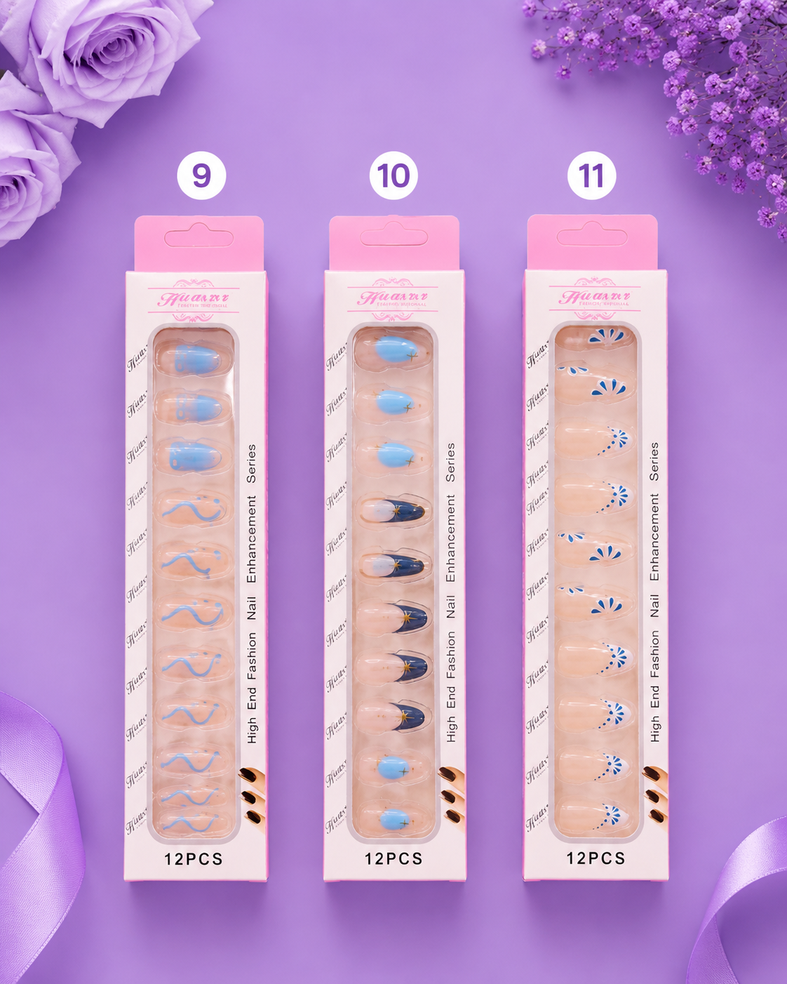 Uñas press on estilo coreanas