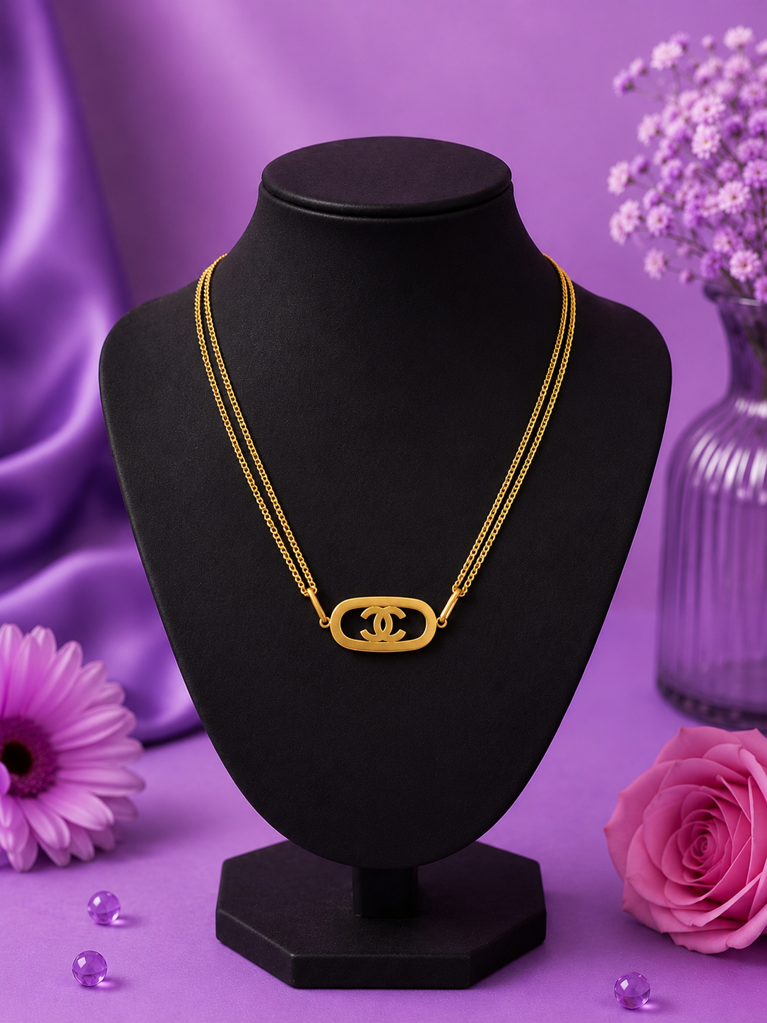 Collar Chanel doble cadena