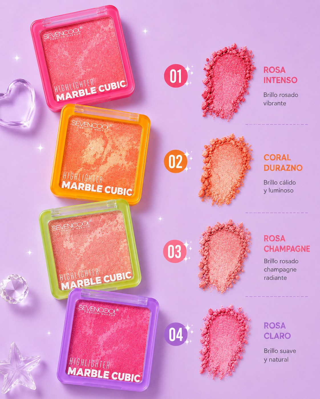 Blush compacto con iluminador