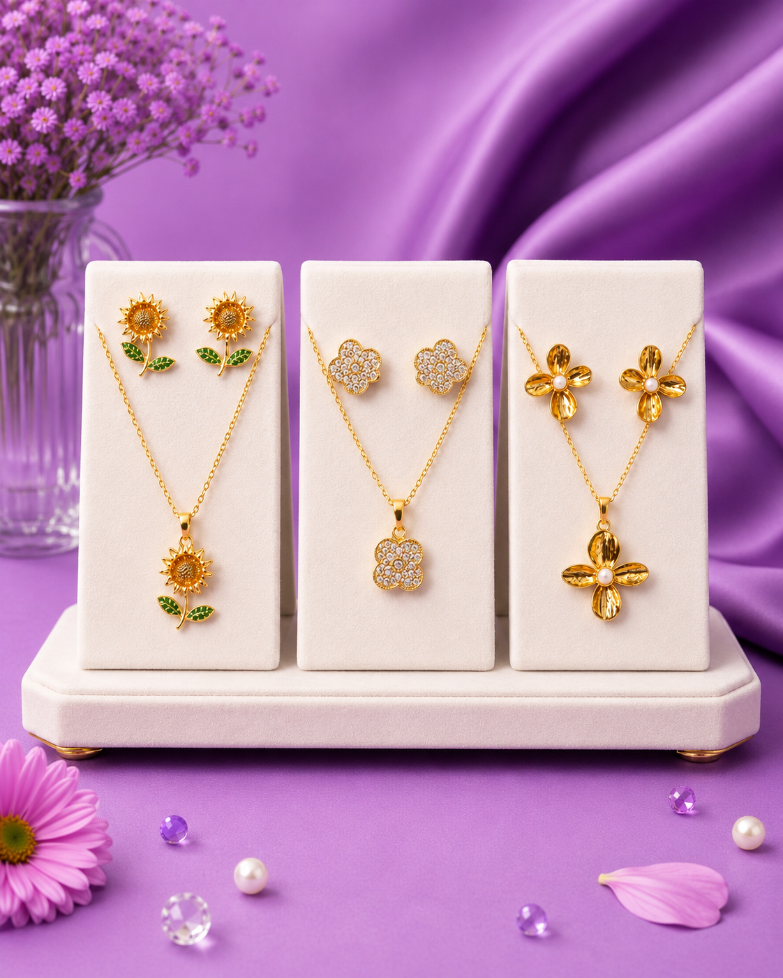 Set de collar y aretes elegantes