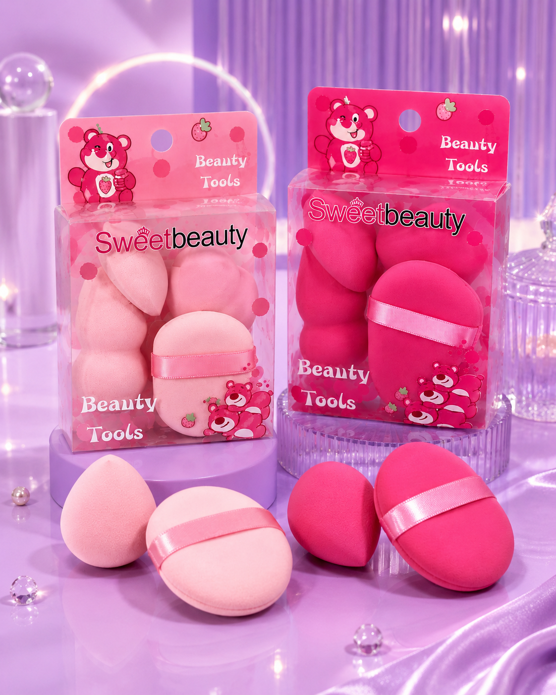 Set de borlas y esponja lotso