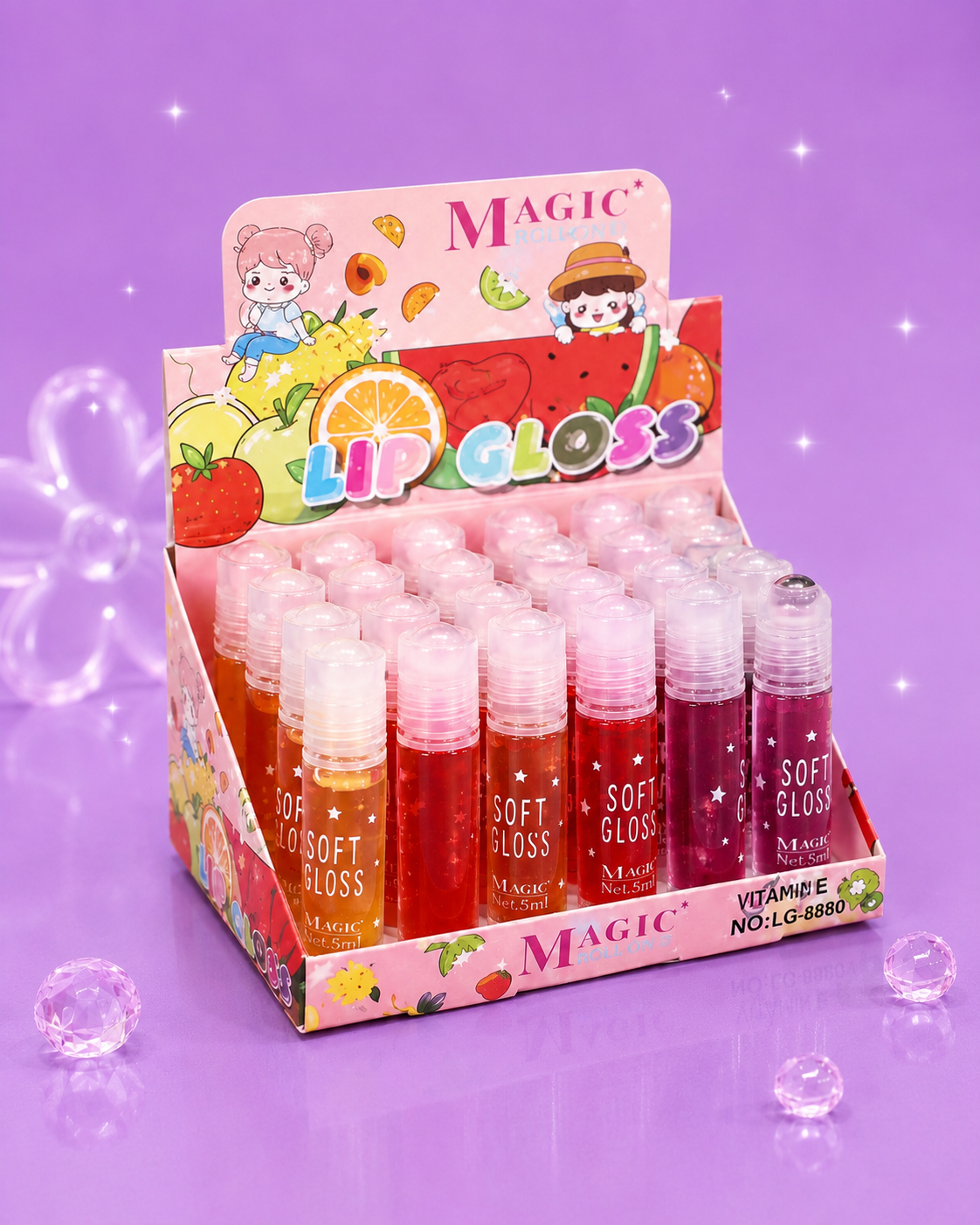 Lip gloss roll on mágico