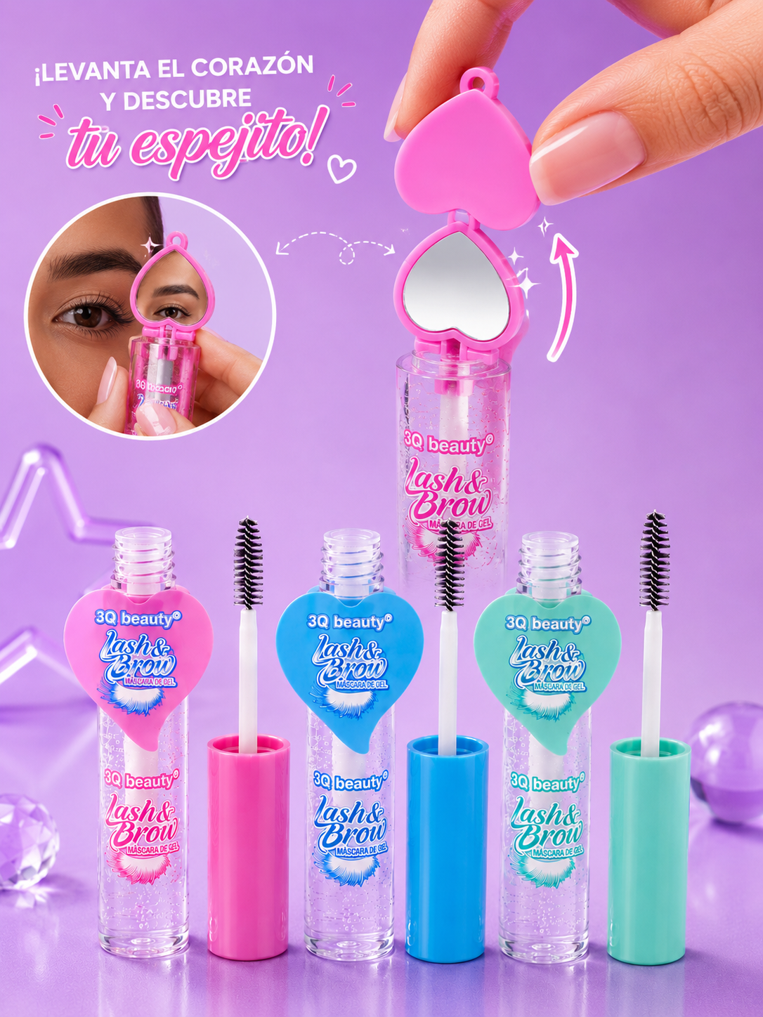 Gel de pestañas y cejas con espejo