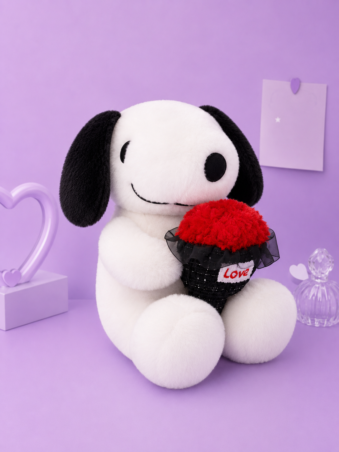 Peluche snoopy con ramo 22cm