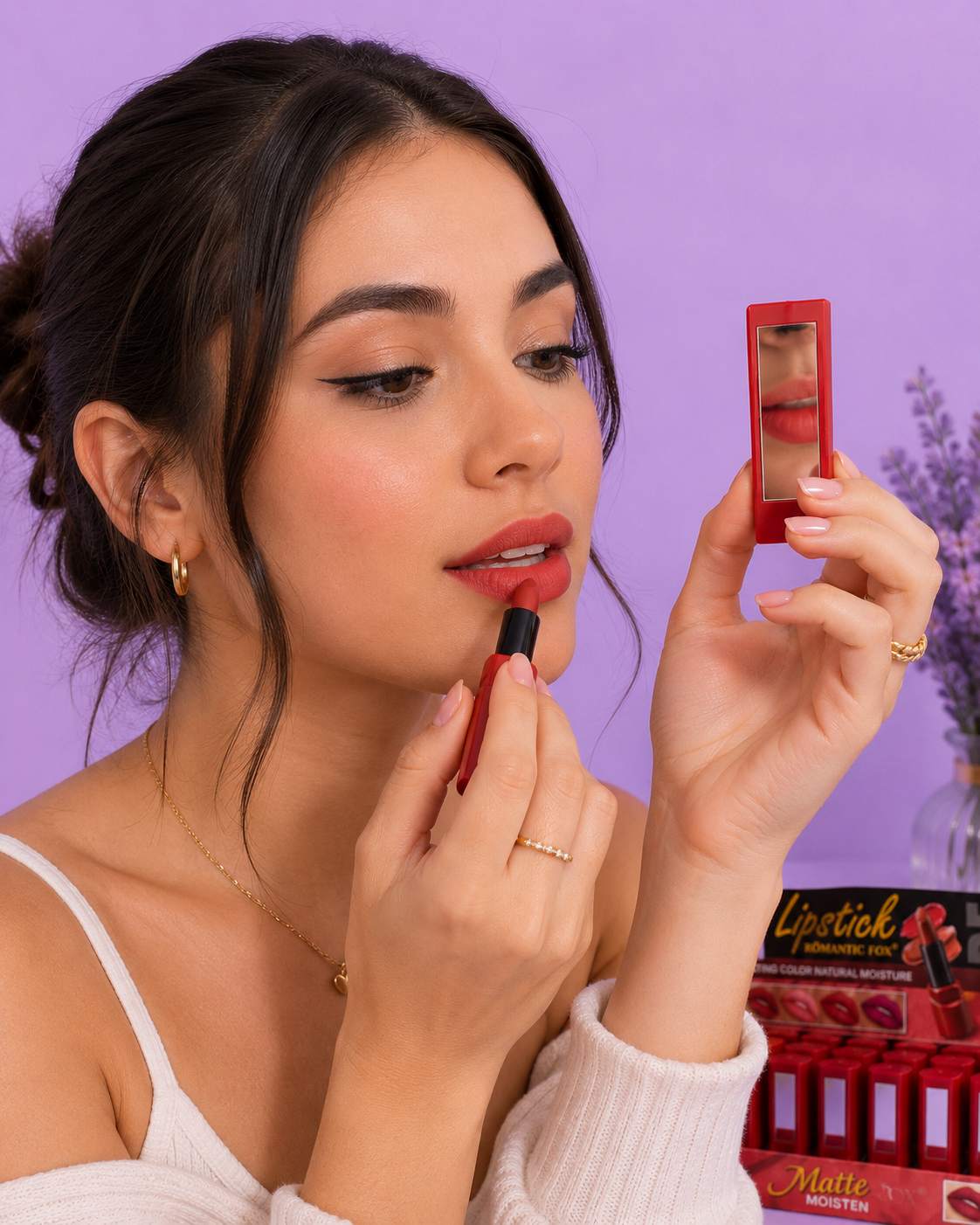 Labial mate con espejito