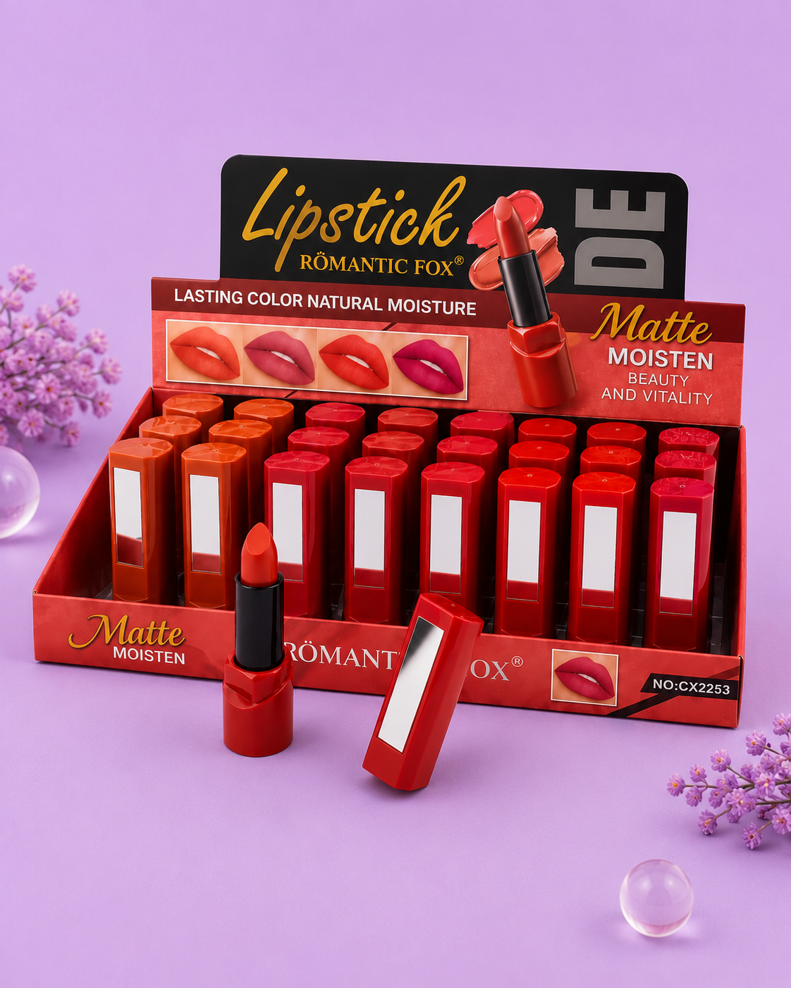Labial mate con espejito