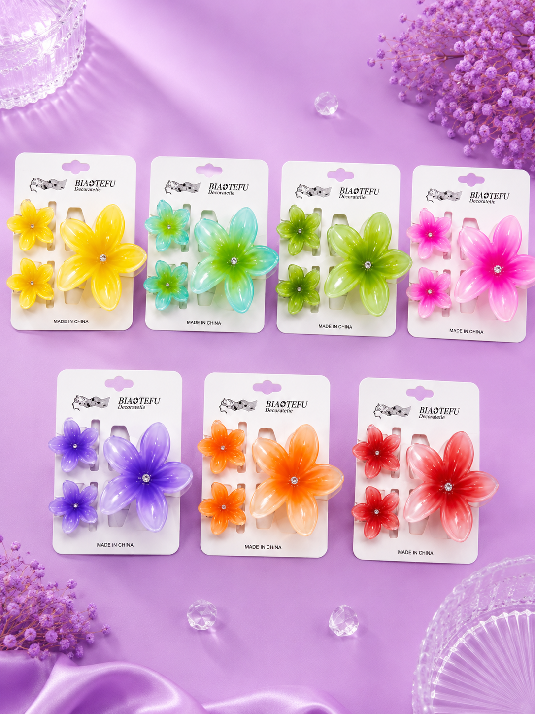 Set 3 ganchos hawaianos con brillo