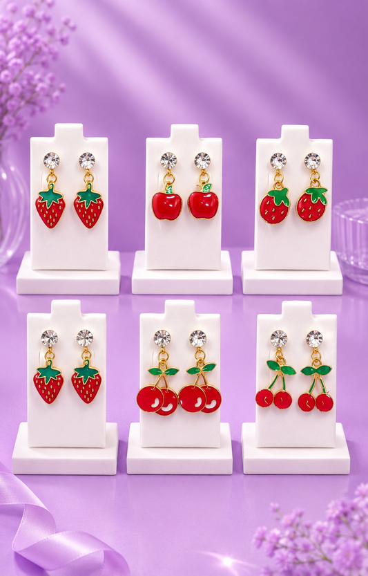 Aretes de frutas colgantes fantasía