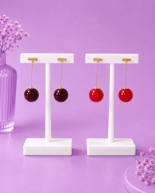Aretes de cereza colgante
