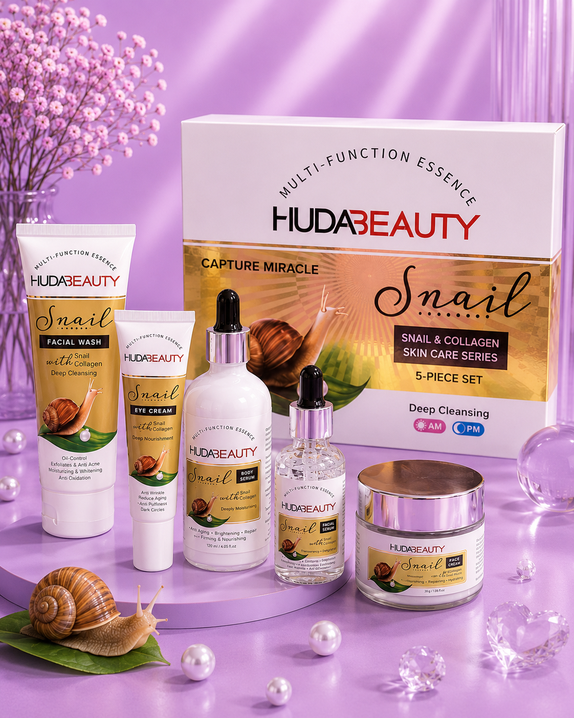 Kit skincare de baba de caracol
