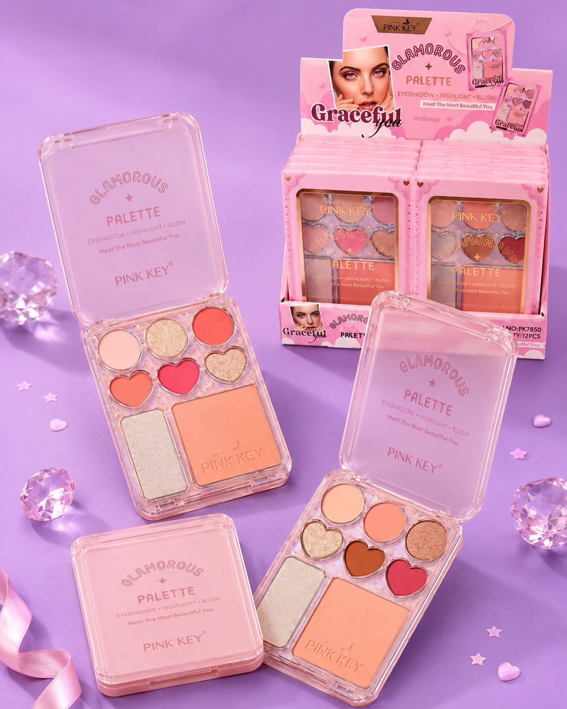 Paleta 3 en 1 pink key