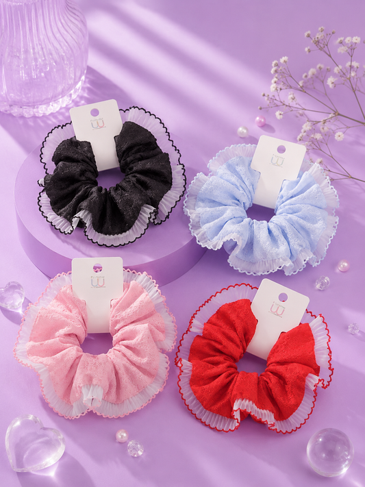 Scrunchie grande con encaje