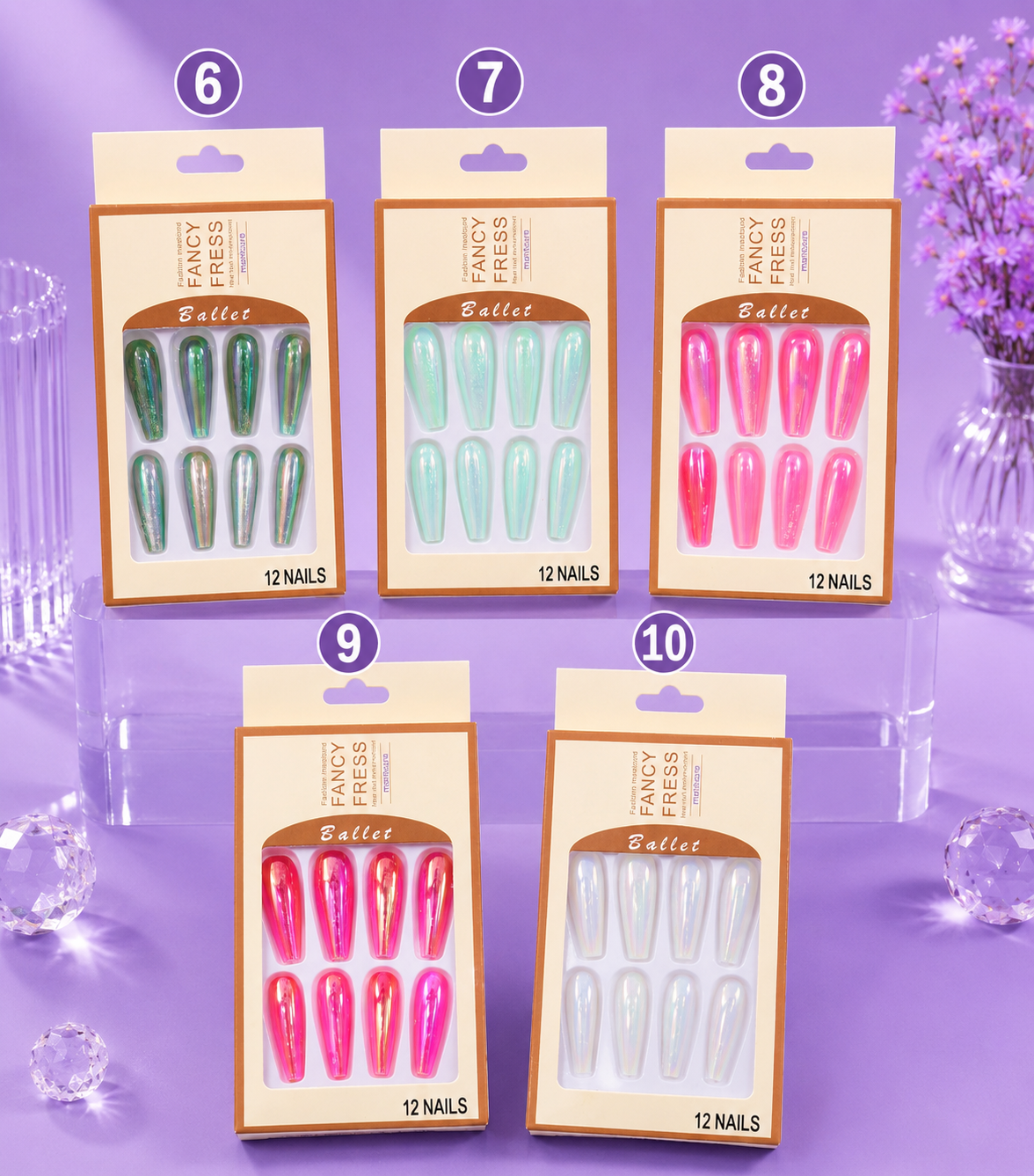 Uñas press on aurora