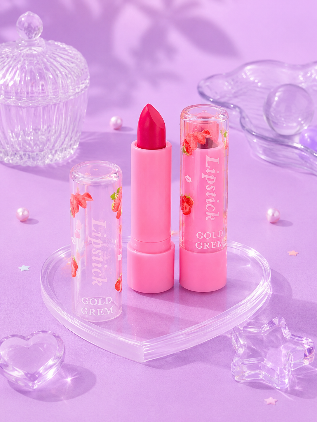Labial mate rojo fresita
