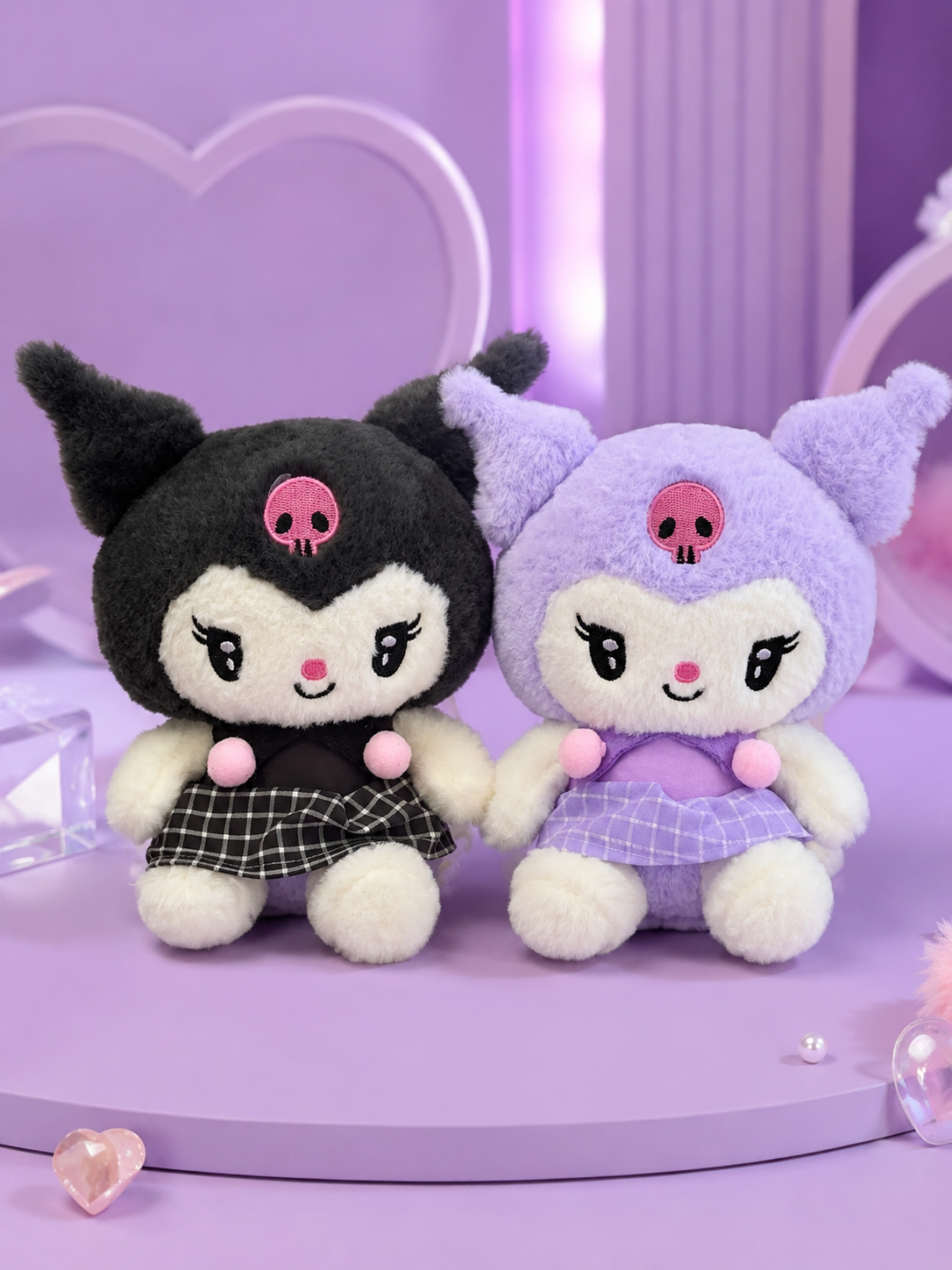 Peluche kuromi vestido cuadros 22cm