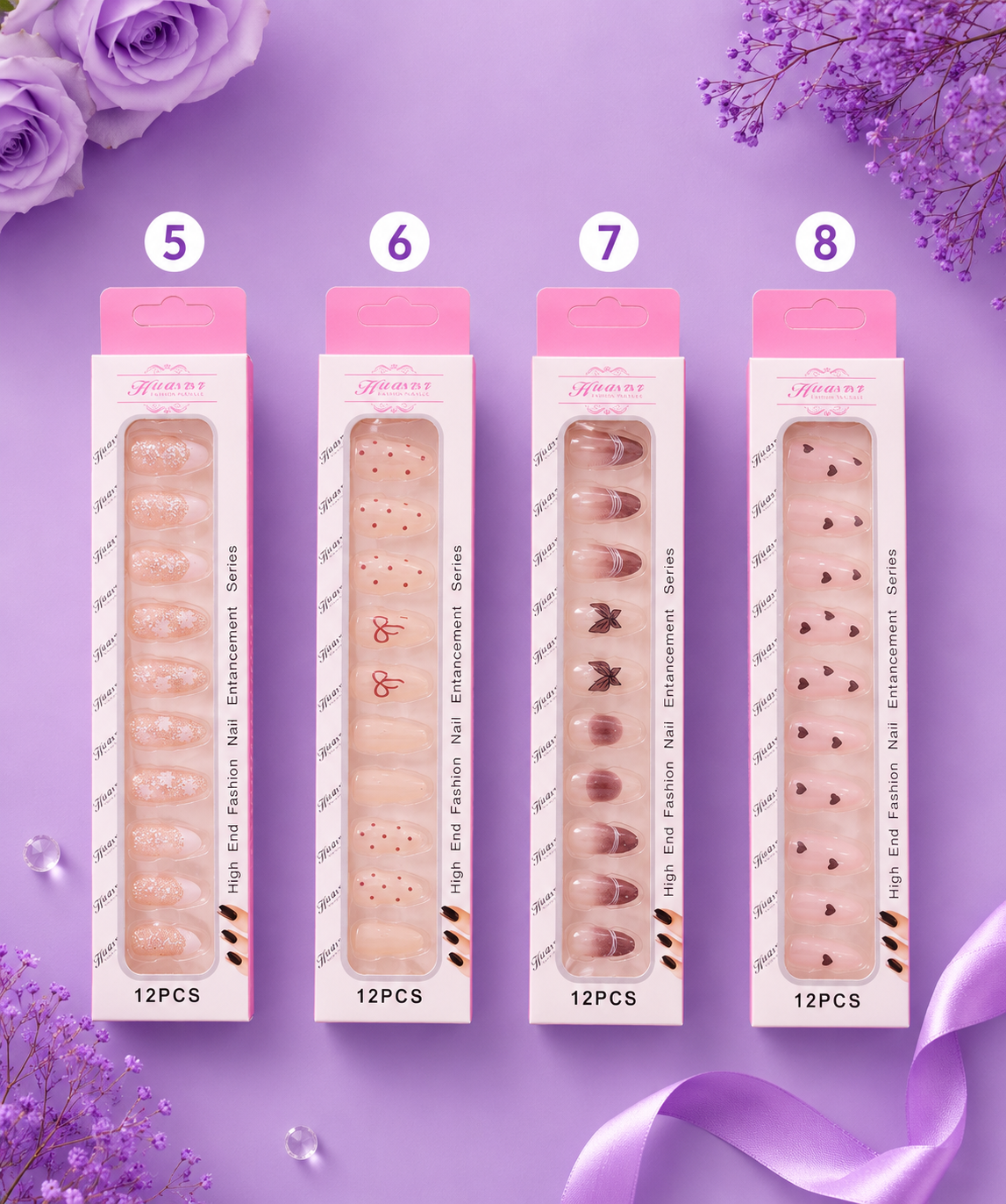 Uñas press on estilo coreanas