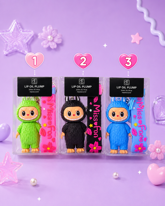 Lip oil llavero de labubu