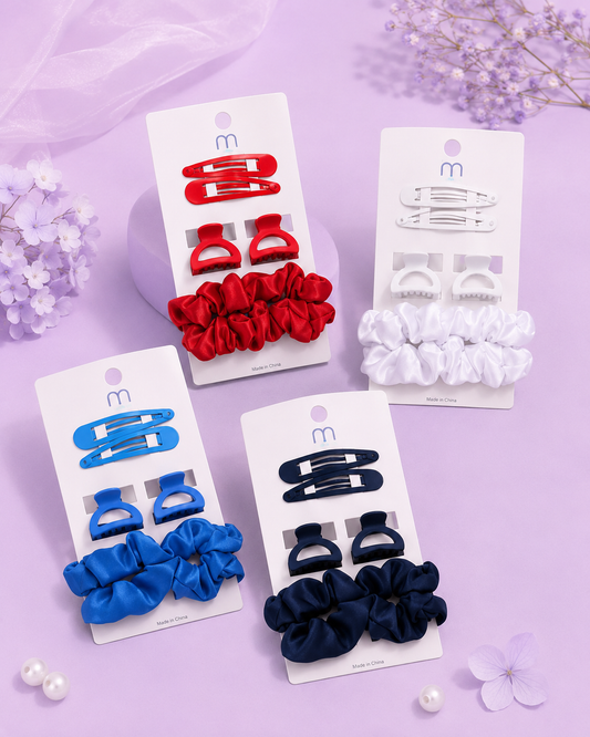 Set scrunchies y ganchitos