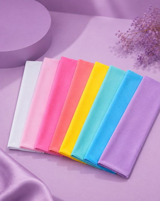 Vincha de tela ancha de colores pastel