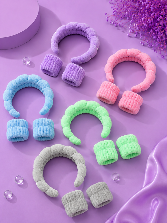 Set skincare vincha y muñequeras