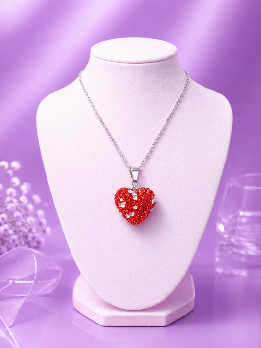 Collar corazón de piedritas