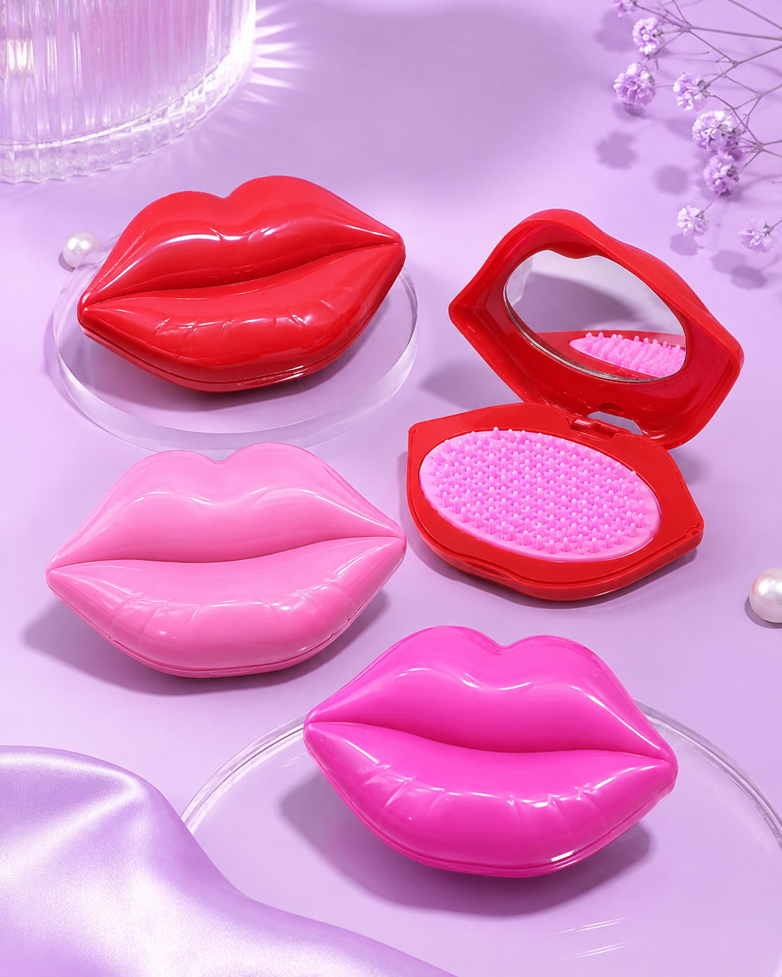 Cepillo con espejo en forma de labios