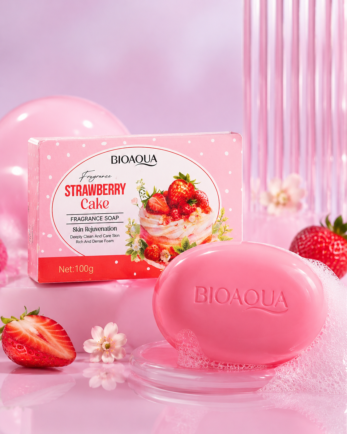 Jabon bioaqua de pastel de fresa