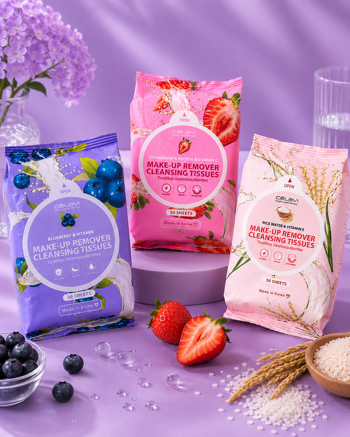 Toallitas desmaquillante celavi con vitamina