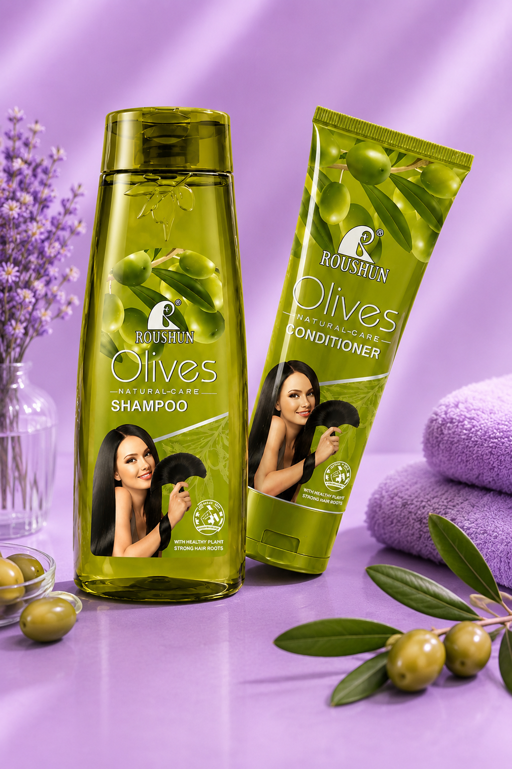 Dúo shampoo y acondicionador a base de olivo
