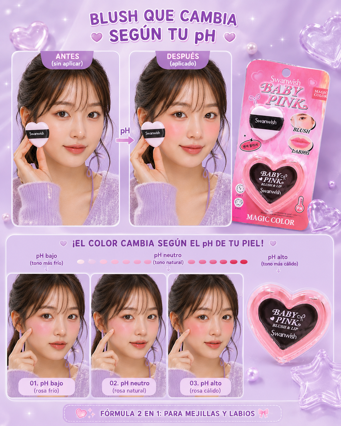 Blush mágico con borla