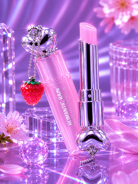 Bálsamo estilo Dior con llavero de fresa