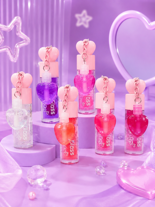 Lip gloss doble de corazón
