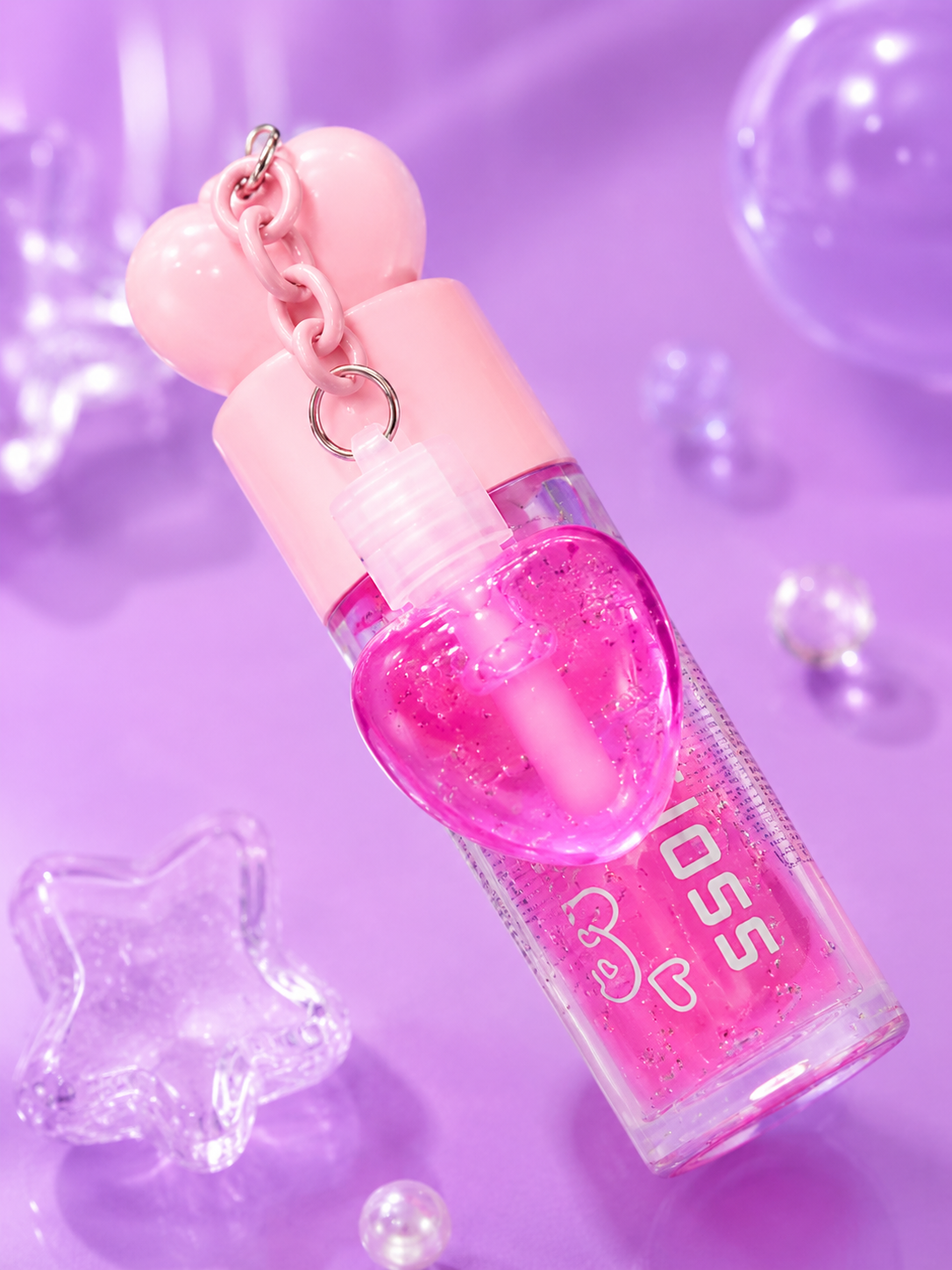 Lip gloss doble de corazón
