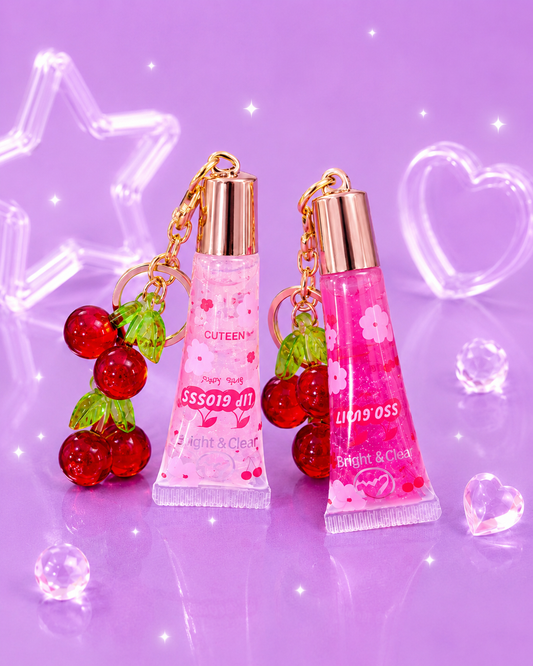 Lip gloss llavero de cereza