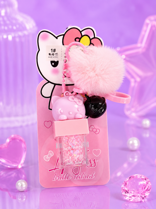 Lip gloss hello kitty con pompon