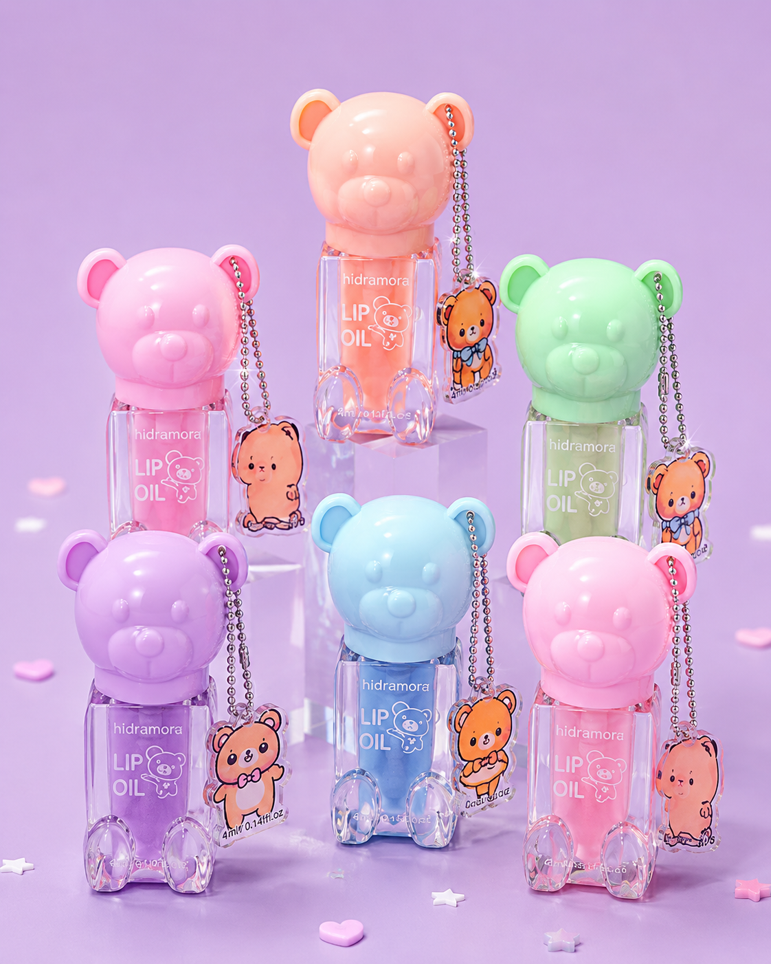 Lip gloss osito con llavero jumbo