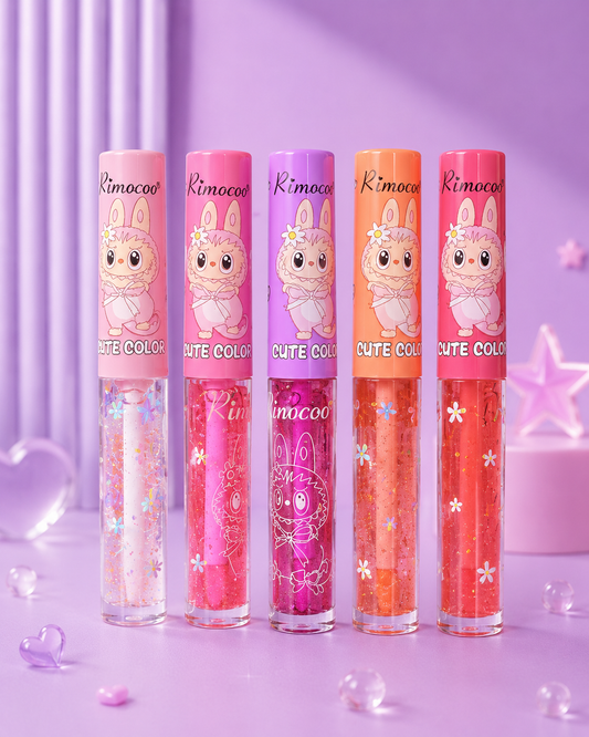 Lip gloss labubu con glitter