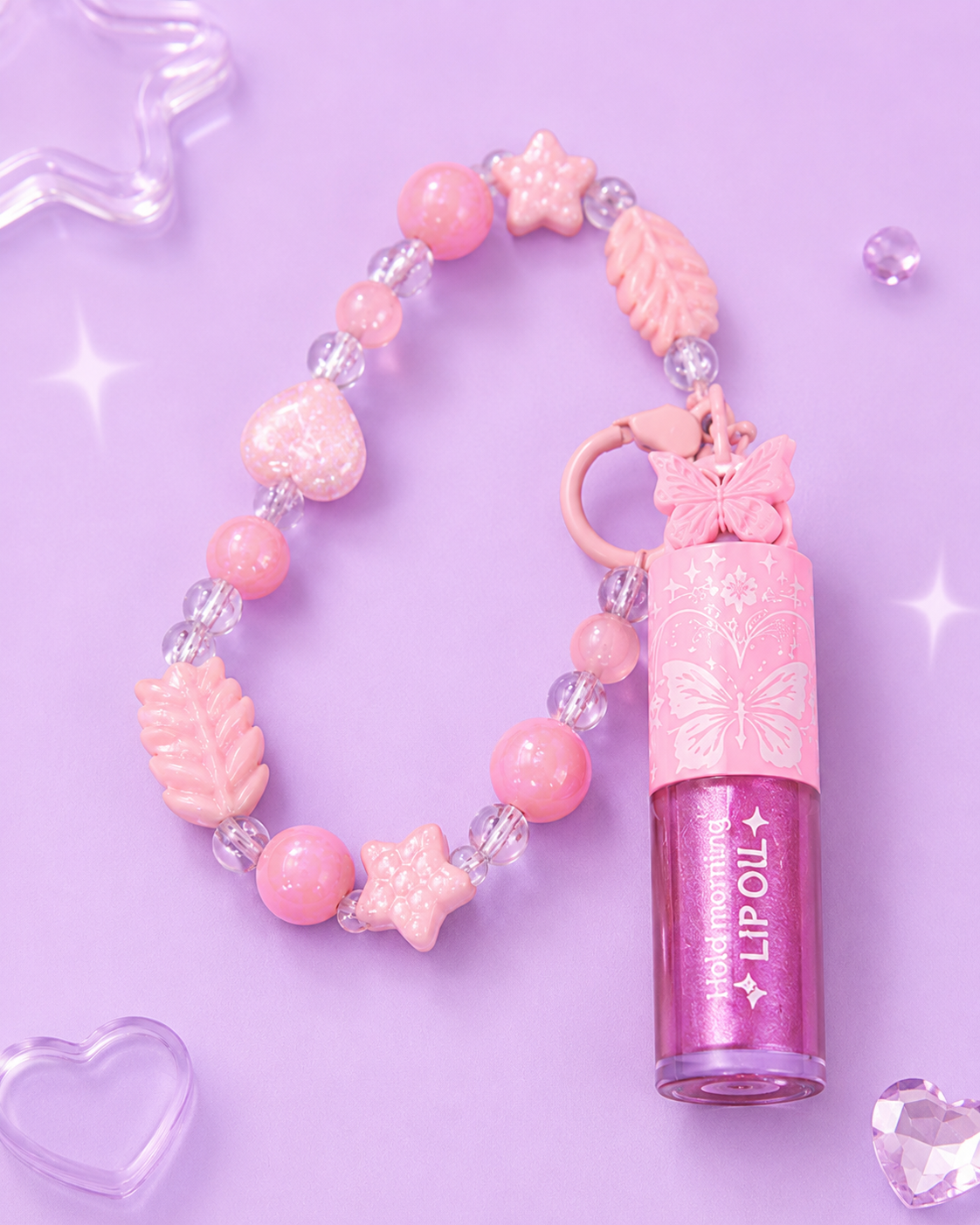 Lip gloss llavero coquette mariposa