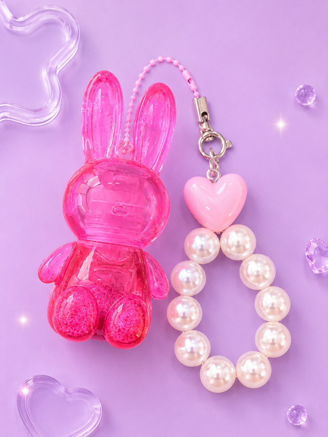 Lip gloss conejito con llavero coquette