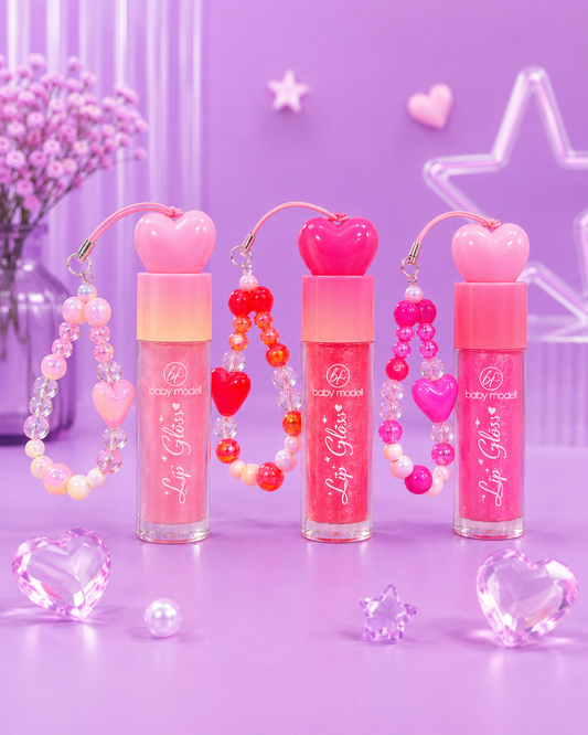 Lip gloss con llavero love