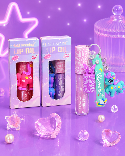 Lip gloss llavero de unicornio