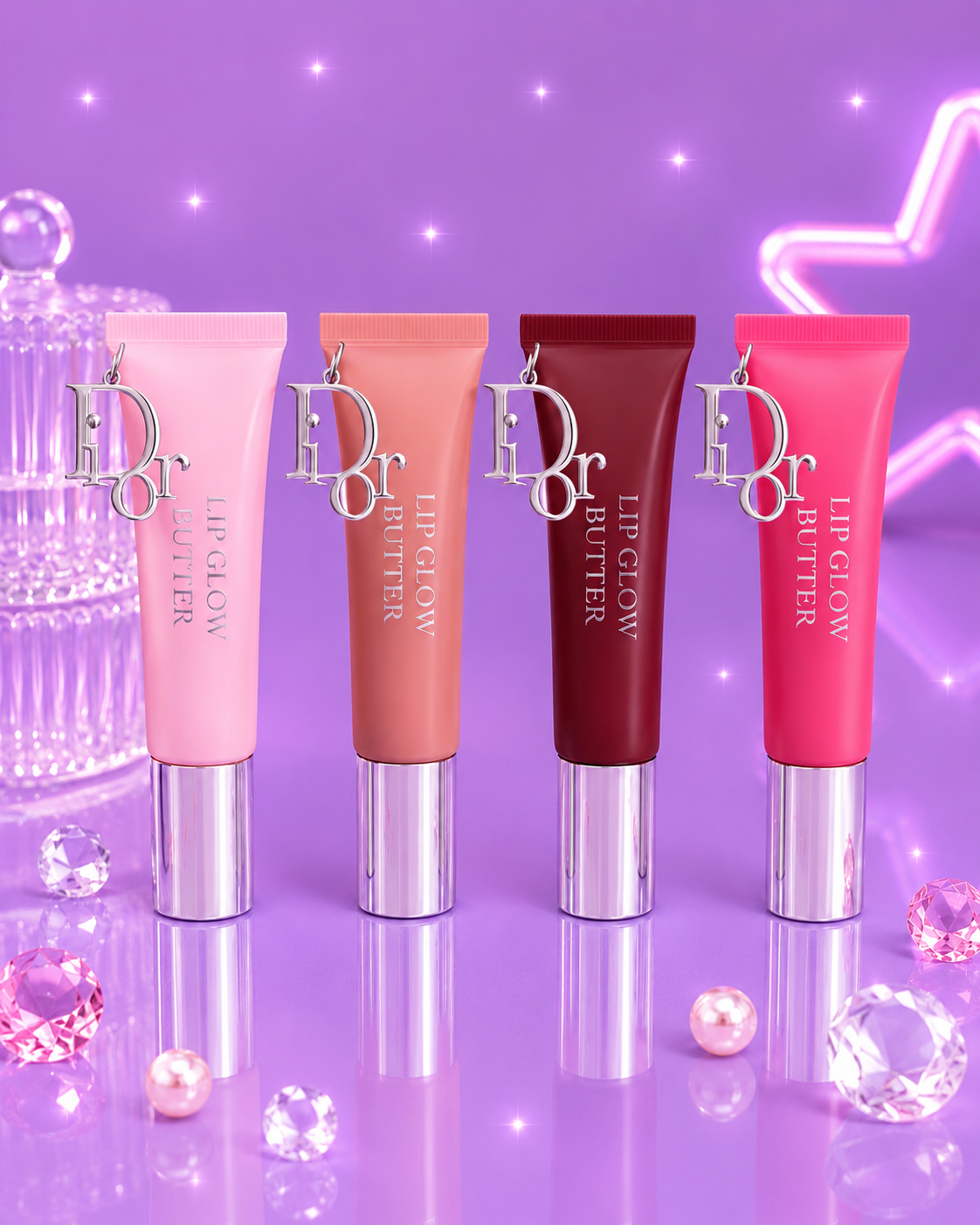 Lip Gloss estilo Dior con llavero