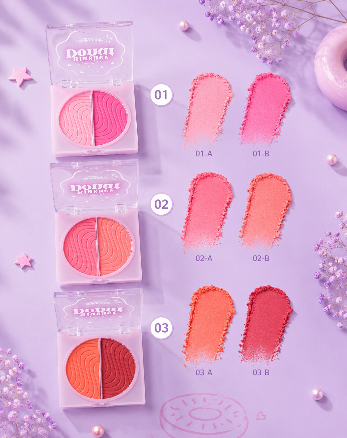 Blush compacto dúo donut