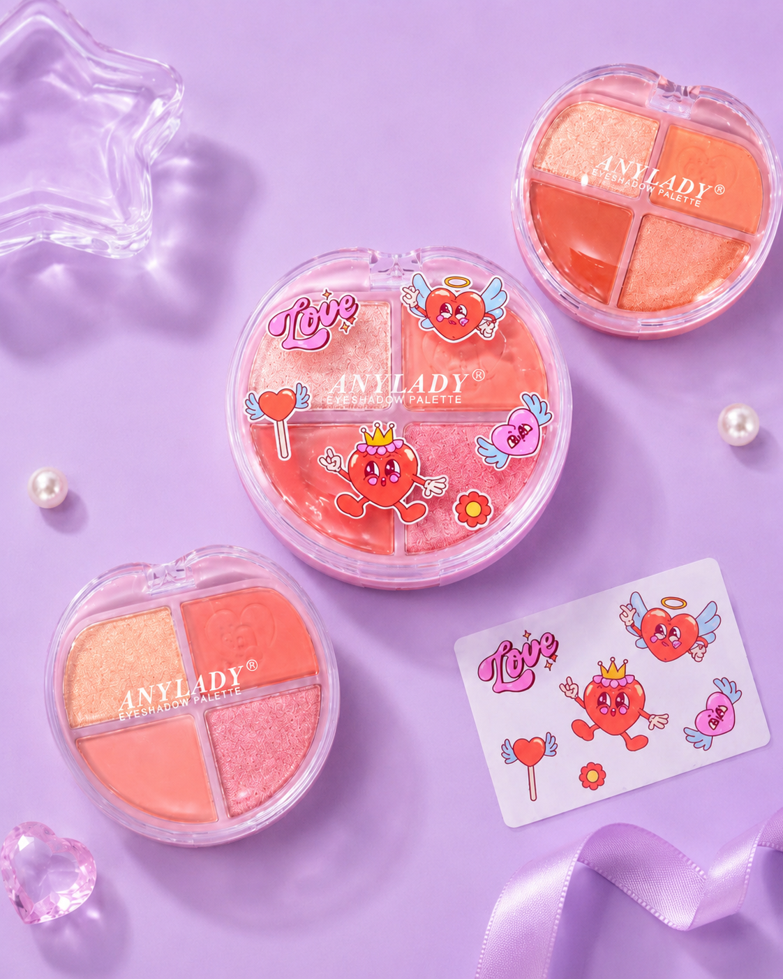 Paleta de sombras con sticker