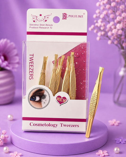 Pinza dorada para cejas
